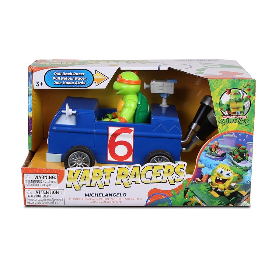 Amazon.com: NKOK Pull Back Kart Racer TMNT Michelangelo